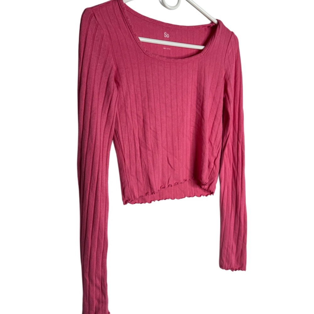 SO Women's Fuchsia Ribbed Crop Top